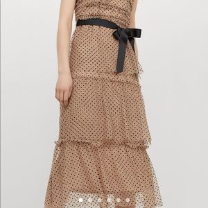 Midi brown/beige dress